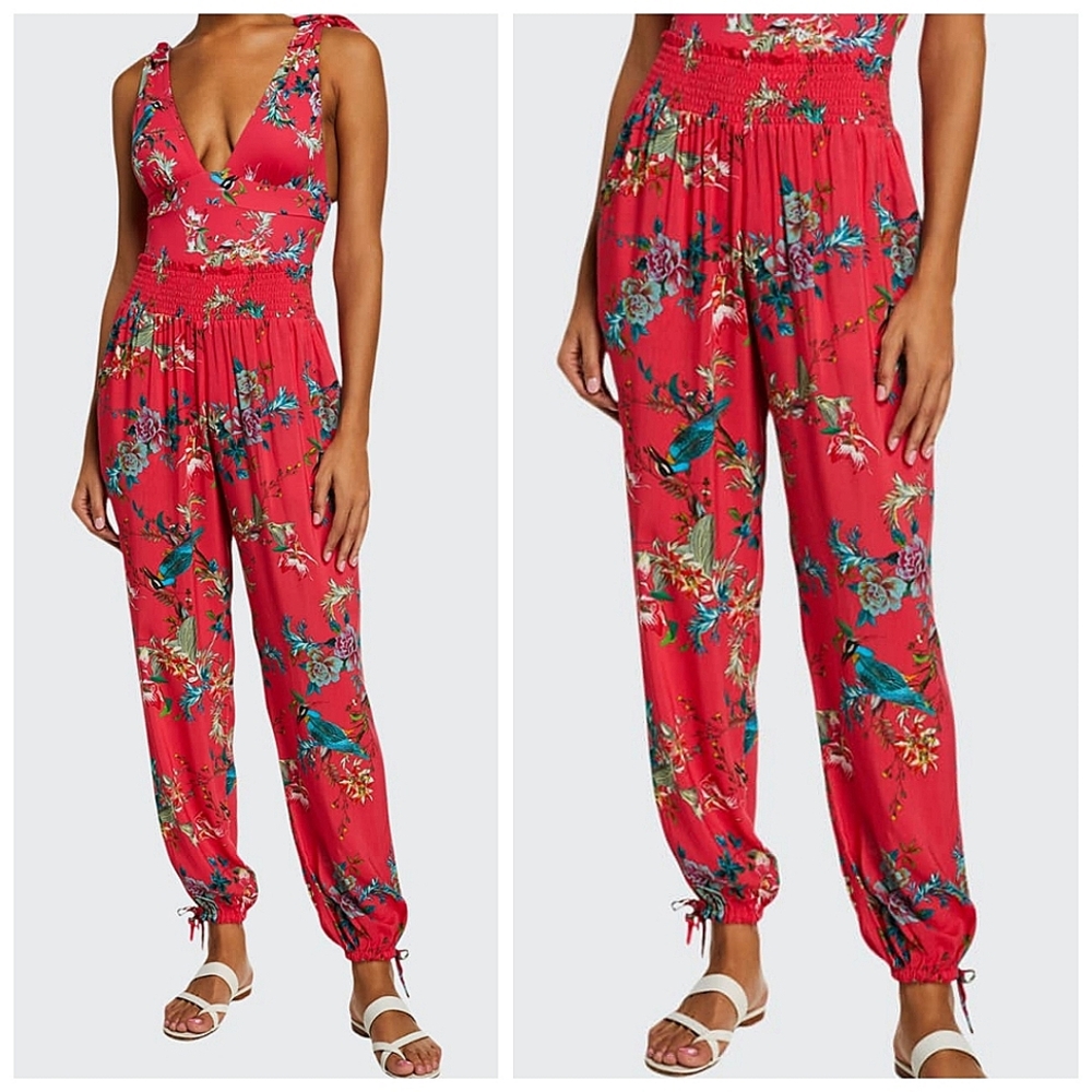 Johnny Was Tropical Pull On Floral Print Pants